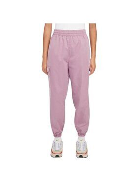 Nike Cargo Jogger Pant Small Pull On Elastic Waist Mauve Pink Workout Athleisure